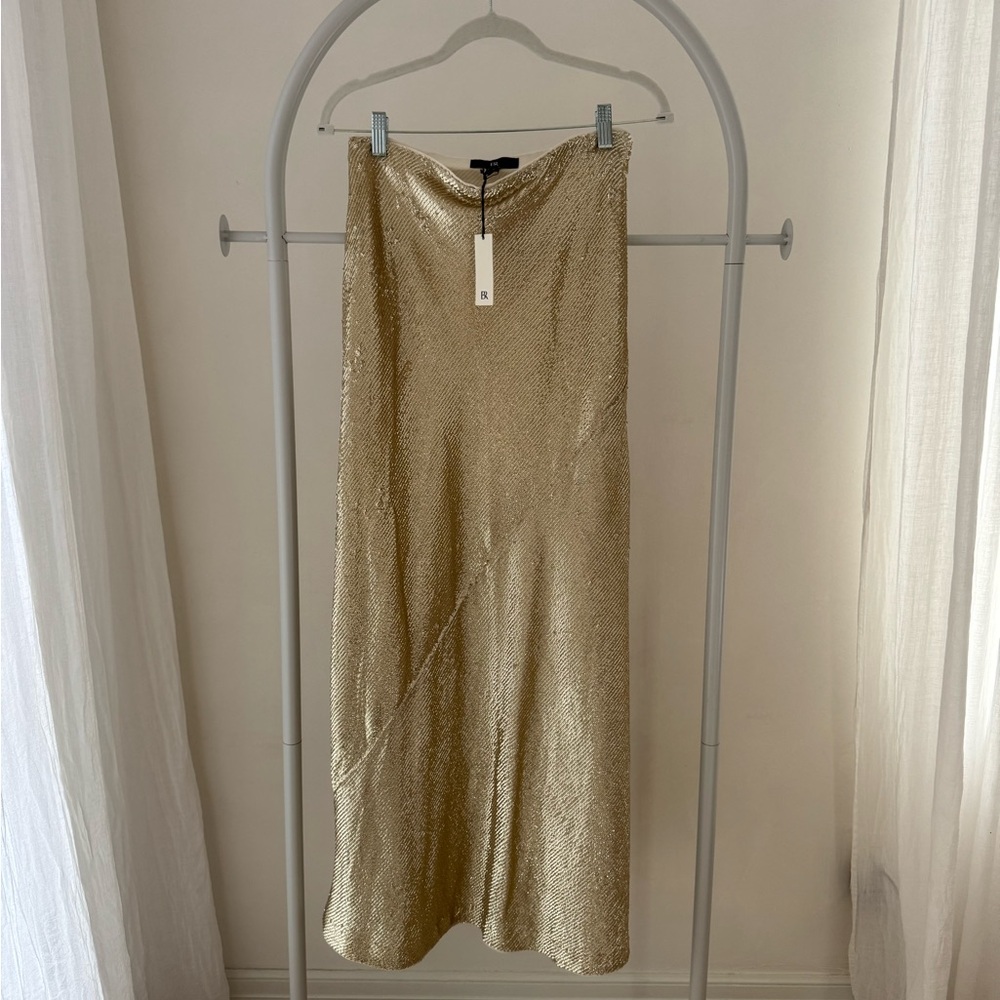 NEW with tags Banana Republic Maxi Champagne Gold Sequin Skirt